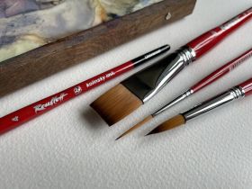 Кисть синтетика имитация колонка №2 круглая Roubloff "1S14" ручка фигурная