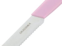 Нож кухонный cтоловый Okroshka Salad 11 см, сталь 5cr15mov, рукоять пластик, розовый