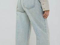 Широкие джинсы с высокой посадкой, Голубой
