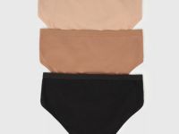Трусы средней посадки, 3 шт., Бежевый
