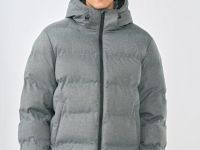 Утеплённая куртка с капюшоном и бесшовной стёжкой, Серый