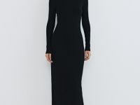 Облегающее вязаное платье, Черный