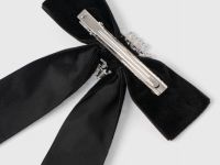 Бархатная заколка-бант, Черный