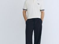 Поло из хлопка с принтом, Белый