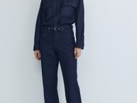 Широкие джинсы Wide leg с ремнём, Синий