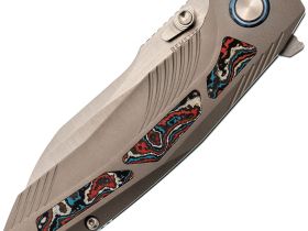 Складной нож Remette Kestrel, сталь S35VN, рукоять алюминий, серый/красный