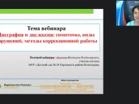 Вебинар "Дисграфия и дислексия: симптомы, виды нарушений, методы коррекционной работы"