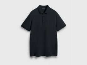 Поло из плотного хлопка, Черный