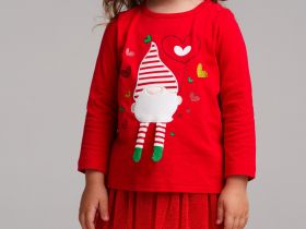 Фуфайка детская трикотажная для девочек (футболка с длинными рукавами)