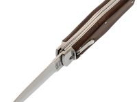 Автоматический многопредметный нож Mikov Predator, сталь 420, рукоять палисандр, кожаный чехол