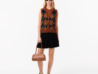 Женская вязанная расклешенная юбка Lacoste