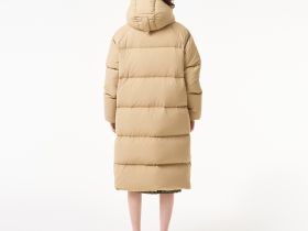 Женский длинный пуховик Lacoste с капюшоном