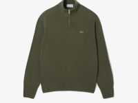 Мужской шерстяной свитер Lacoste на молнии с высоким воротом