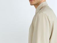 Рубашка из вискозы с коротким рукавом, Бежевый