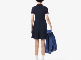 Эластичное платье-поло Lacoste с коротким рукавом