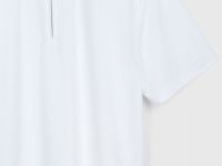 Поло из техноткани с воротником на молнии, Белый