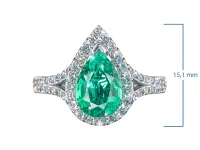 Кольцо из белого золота с изумрудом э4767кц08220602