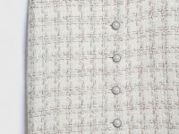 Твидовая юбка миди на пуговицах, Белый