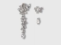 Серьга и каффы, 3 шт., Серебряный