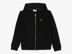 Детская флисовая толстовка Lacoste на молнии с капюшоном