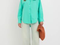 Рубашка из хлопка свободного силуэта