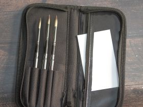 Набор кистей синтетика Pinax "HI-TECH" складные 3 шт, ассорти, пенал д/кистей