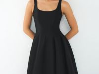 Платье с расклёшенной юбкой, Черный