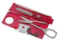 Швейцарская карта Victorinox SwissCard Lite, сталь X50CrMoV15, рукоять ABS-пластик, полупрозрачный красный