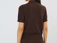 Джемпер с коротким рукавом, Коричневый