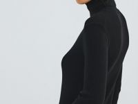 Водолазка из шерсти в рубчик, Черный