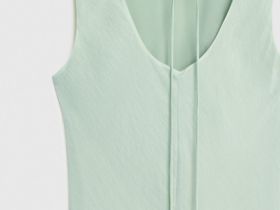 Приталенное платье из тенселя с расклешенной юбкой, Зеленый