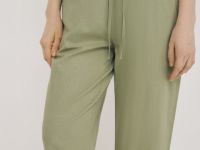 Льняные брюки Baggy, Зеленый