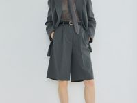 Классические шорты со складками, Серый