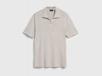 Вязаное поло с коротким рукавом, Бежевый
