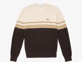 Мужской свитер Lacoste в полоску классического кроя