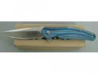 Складной нож CRKT Ripple Blue, сталь Acuto 440, рукоять нержавеющая сталь 420J2