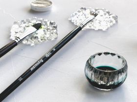 Стеклянная подставка под инструменты, цвет Аквамарин