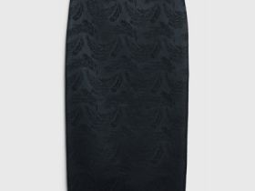 Прямая юбка из жаккарда, Черный