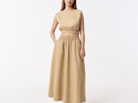 Женская лёгкая рубашка Lacoste из смеси льна