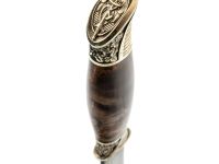 Финка НКВД, дамаск, стабилизированная коричневая карельская береза