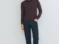 Поло с длинным рукавом, Фиолетовый