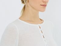 Джемпер с воротником на пуговицах, Белый