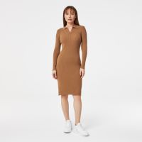 Женское платье Lacoste приталенного кроя с длинным рукавом