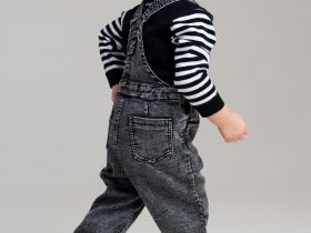 Полукомбинезон детский текстильный джинсовый для мальчиков