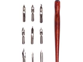 Набор для каллиграфии Малевичъ, 9 перьев с прямым держателем