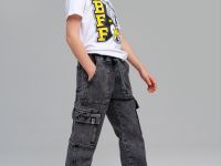 Брюки текстильные джинсовые для мальчиков