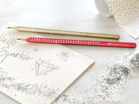 Карандаш чернографитный Faber-Castell "Sparkle" B, цвет корпуса золотой