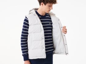 Мужской утеплённый жилет Lacoste с капюшоном