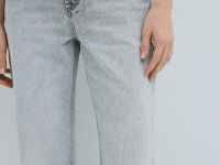 Широкие джинсы со средней посадкой, Серый