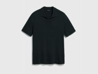 Вязаное поло с коротким рукавом, Черный